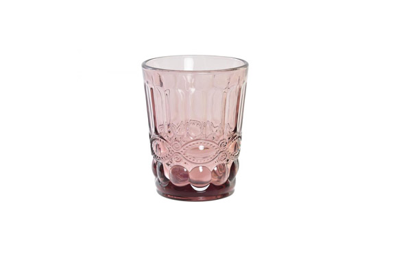VASO GRABADO RUSTICO      24 CL ROSA