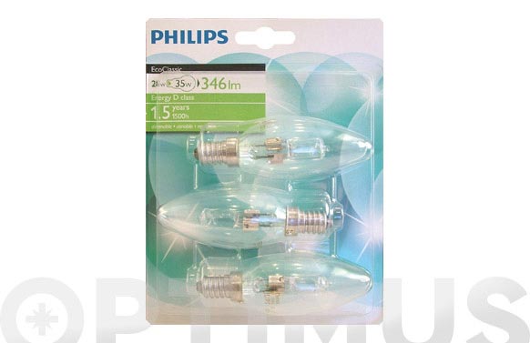 BOMBILLA ECO VELA (PACK 3 E14 346LM 28W