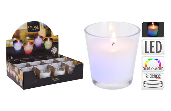 VELA LED DECORATIVA VASO C75 X 75 MM