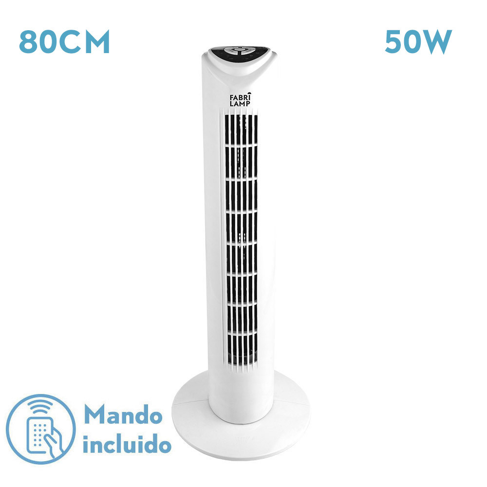 VENTILADOR TORRE BLANCO TUKA 3V 50W.