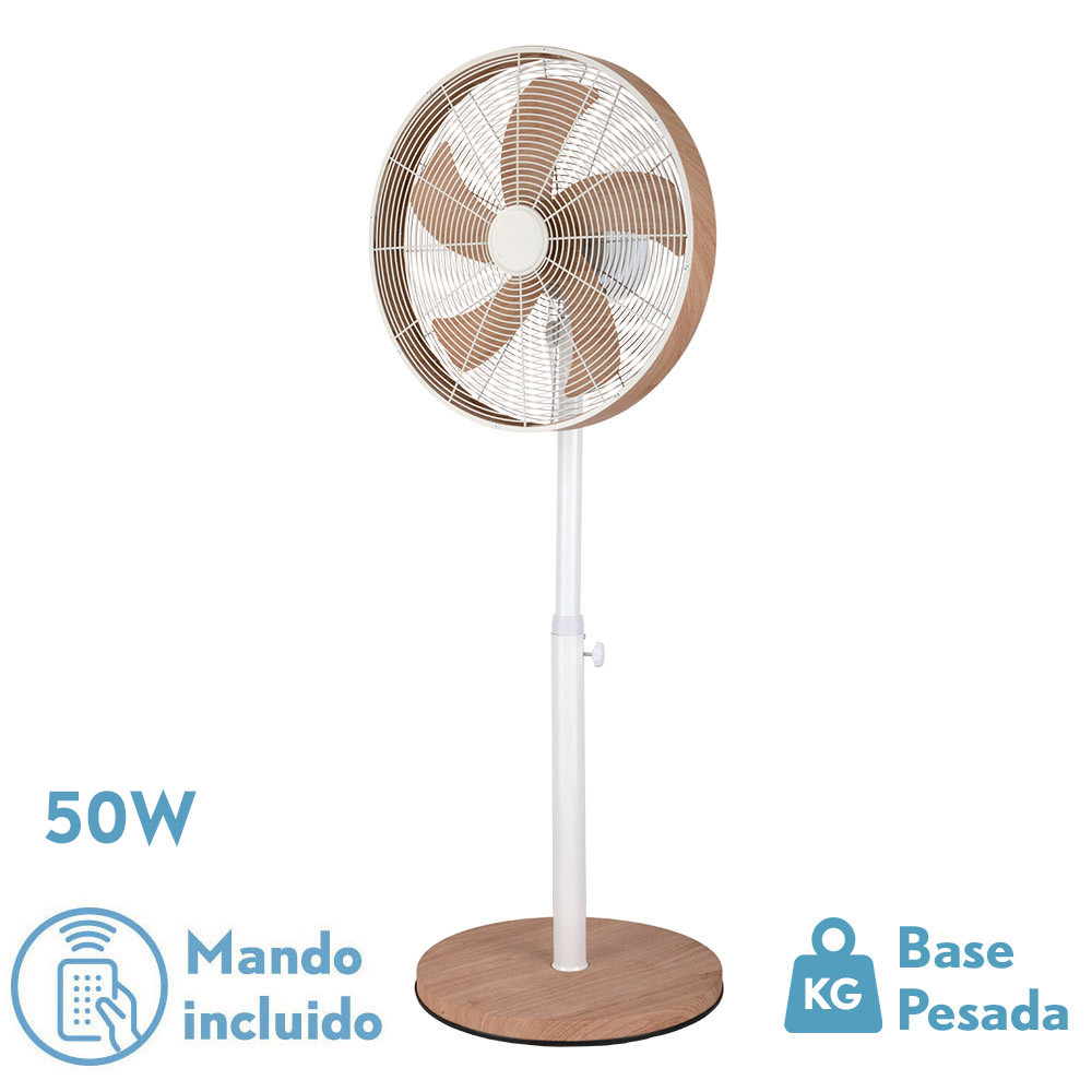 VENTILADOR DE PIE BLANCO/HAYA 3V.50W