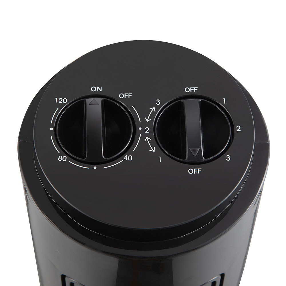 VENTILADOR DE TORRE NEGRO ROTATORIO 50W 2