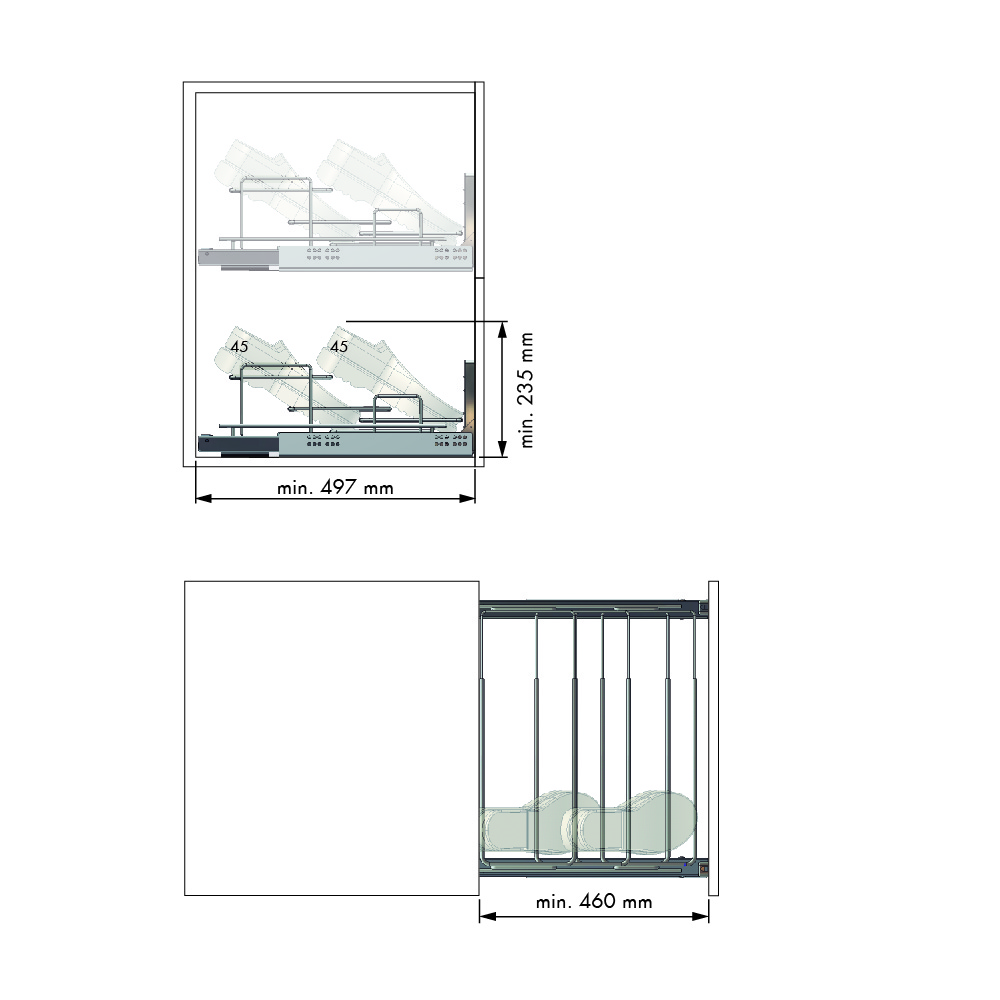 ZAPATERO EXTRAIBLE FRONTALACERO CROMO 2