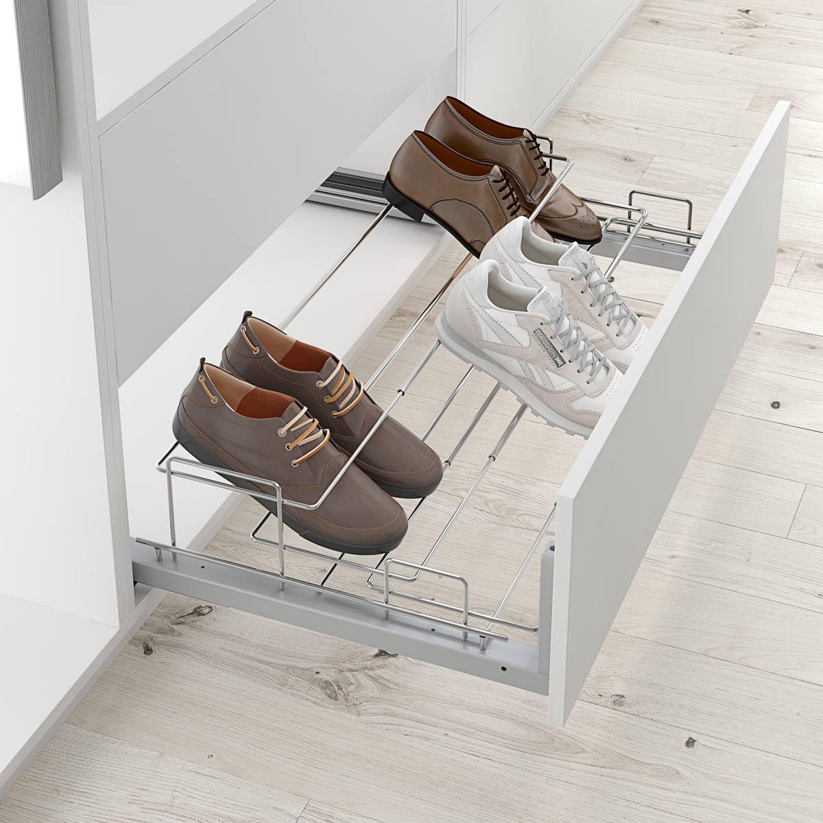 ZAPATERO EXTRAIBLE FRONTALACERO CROMO