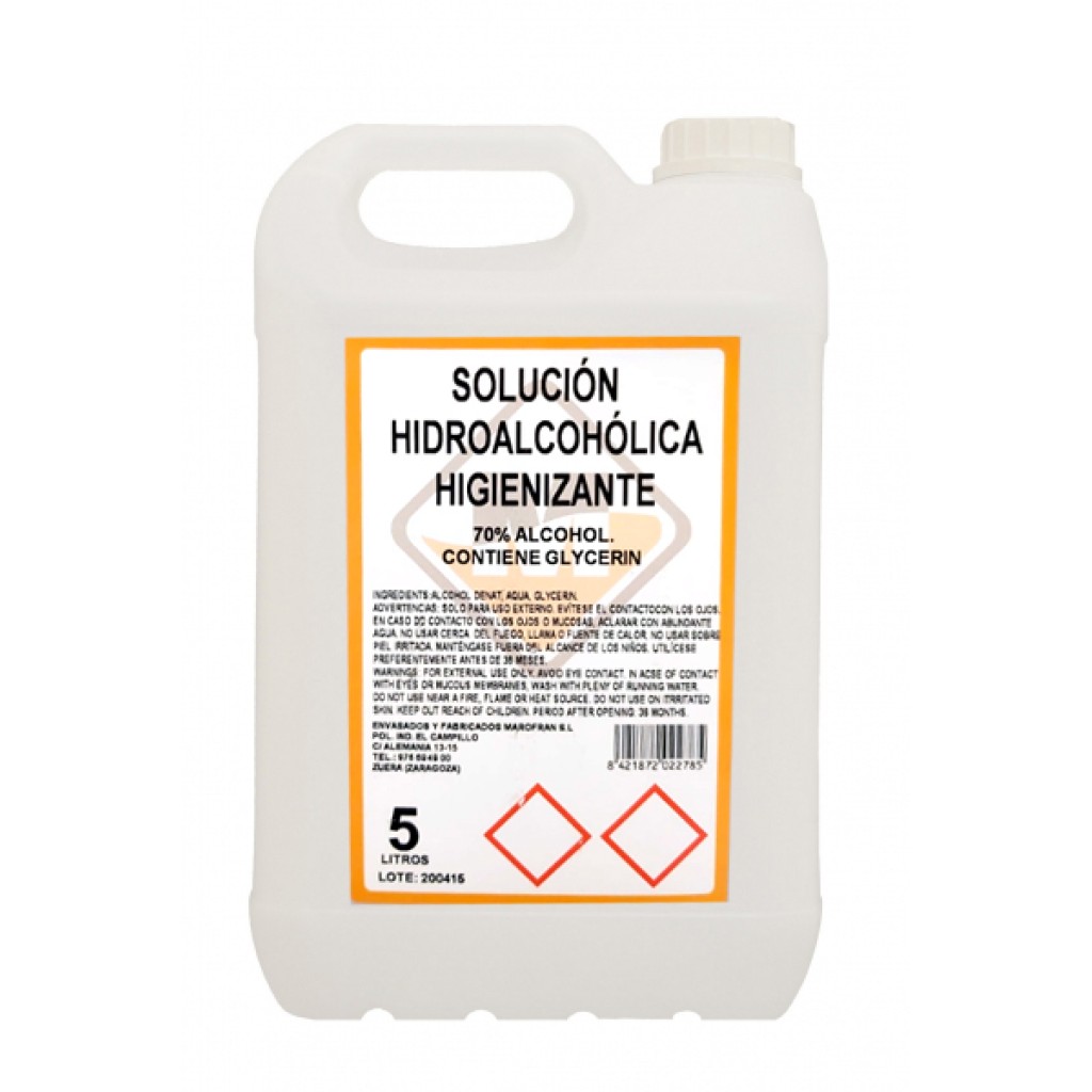 GEL HIDROALCOHOLICO MAROFRAN DE 5 LTS