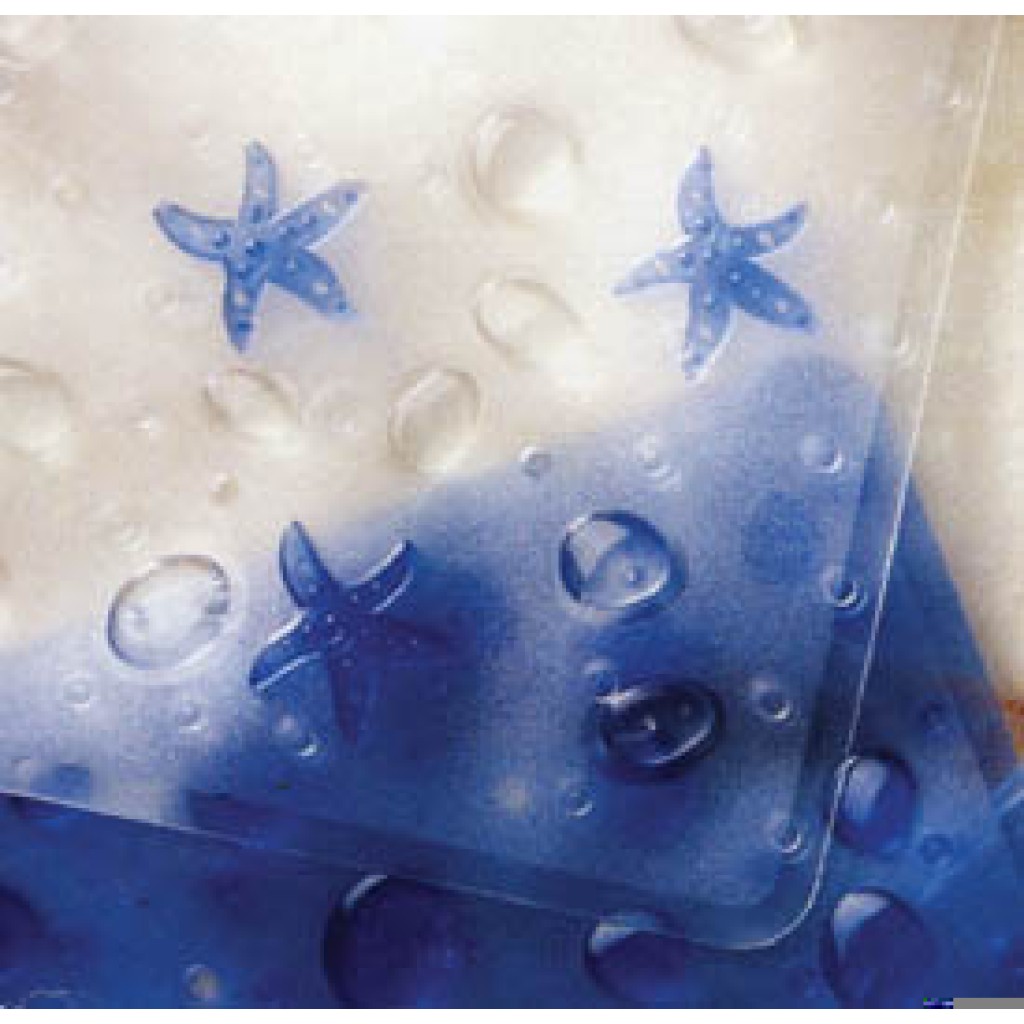ALFOMBRA BANO GOTAS DUCHA ASTUR 54 AZUL