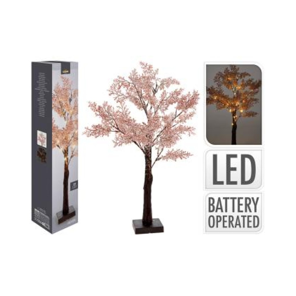 ARBOL FLORES ROSAS 29 LEDS 60CM   72336