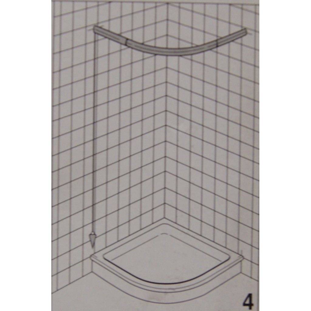 BARRA CURVA ANGULAR BANO    90X90-BLANCA