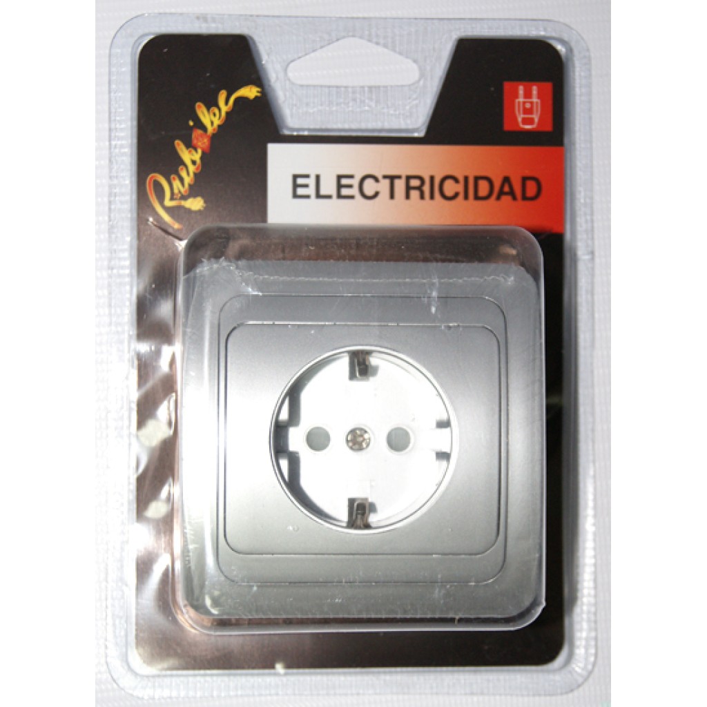 BASE ENCHUFE C/11 Y PROT. 52050-ALUMINIO