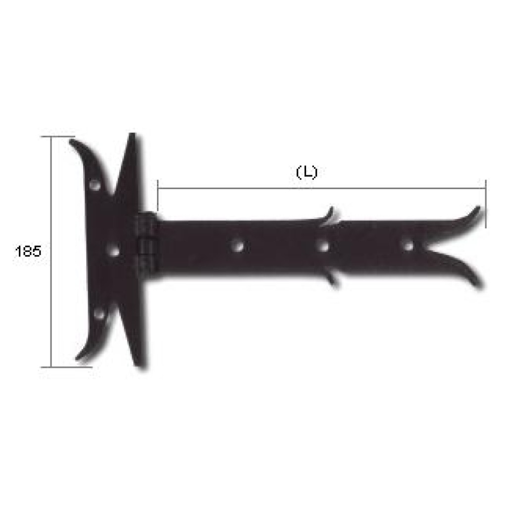 BISAGRA C/PLACA MOD.20 30CM. NEGRA