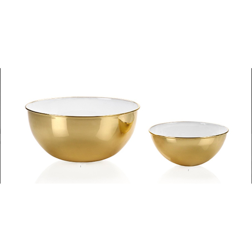 BOWL ORO/BLANCO 14X7CM           CC16158