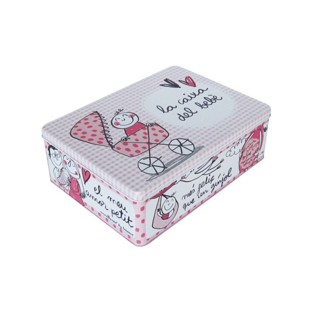 CAJA METAL 27X20X9 BEBE ROSA13397-CATAL*