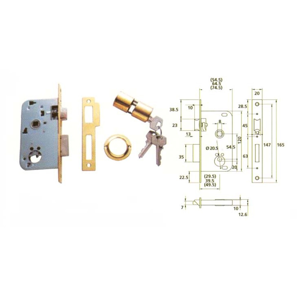 CERRADURA EMBUTIR SERIE 202000-50 H.LATO