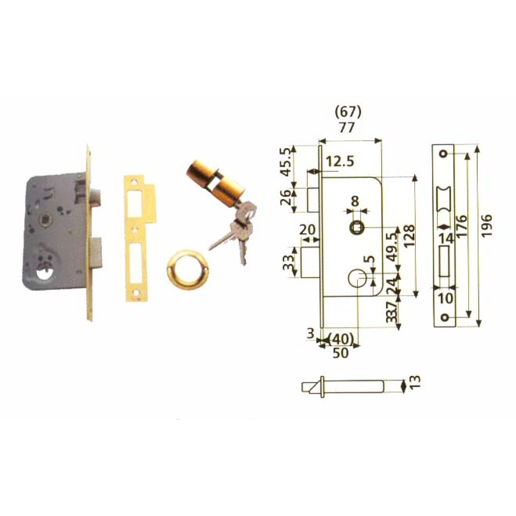 CERRADURA 2010-50 ENTRADA H.LATONADO