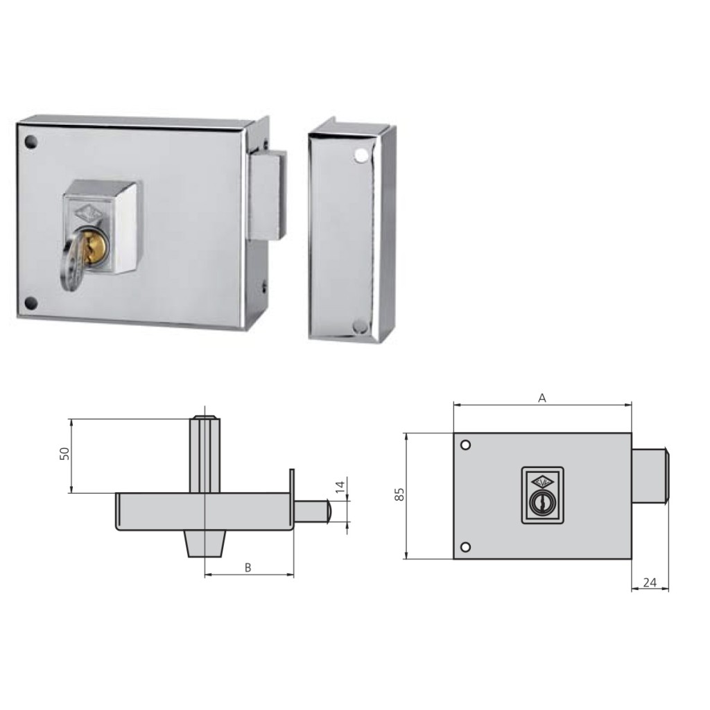 CERRADURA CVL 1124A/1 140 I