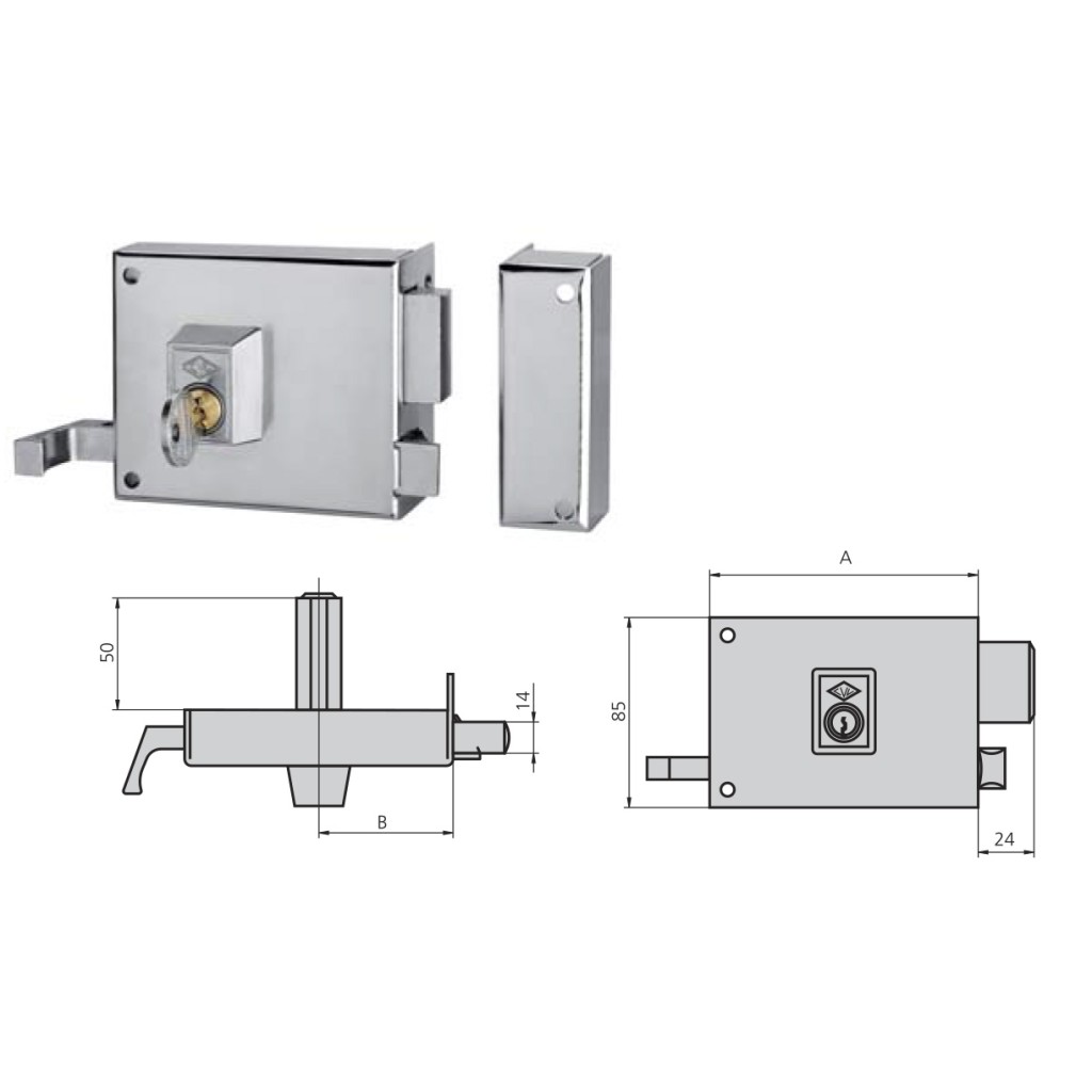CERRADURA CVL 1125A/1 140 D