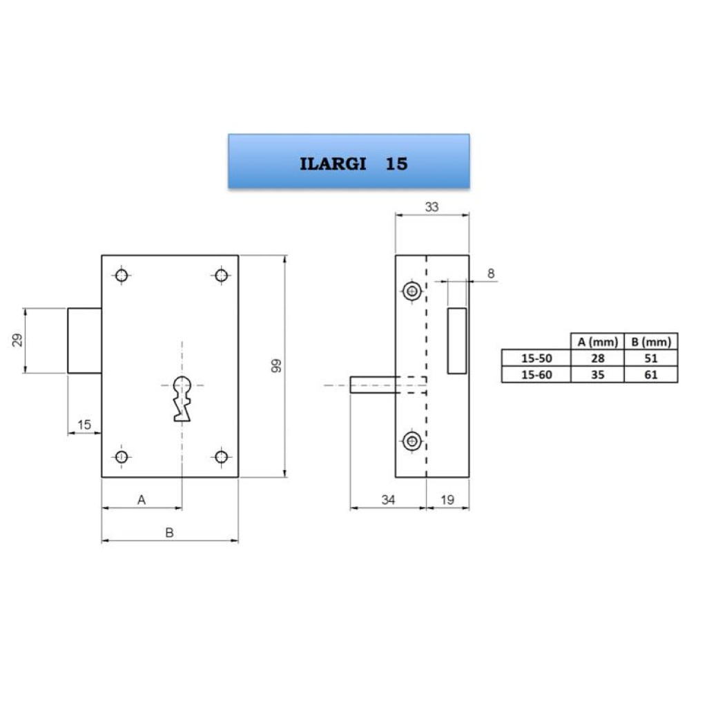CERRADURA LINCE 15/60 I