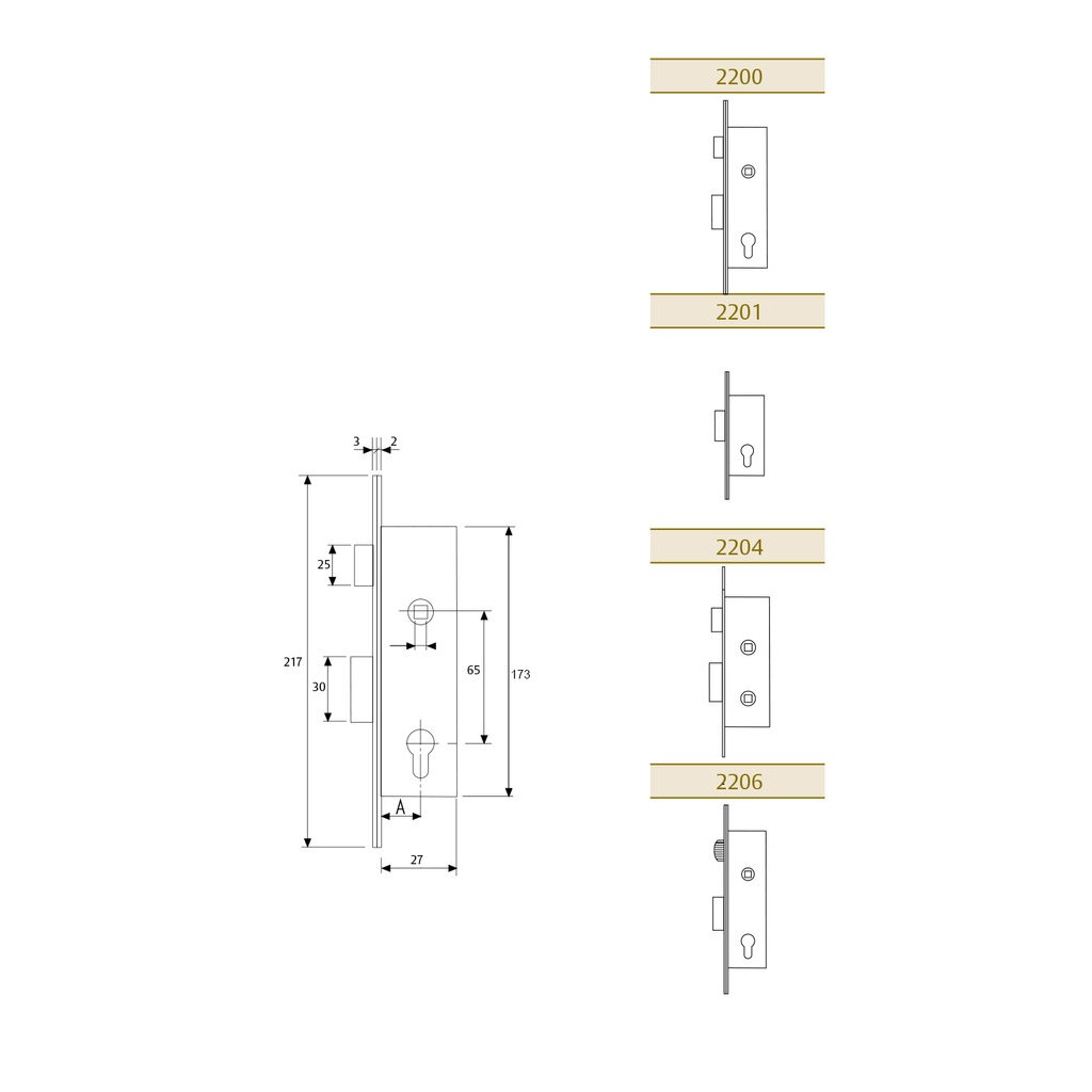 CERRADURA METALICA 2206-15H.CINCADO