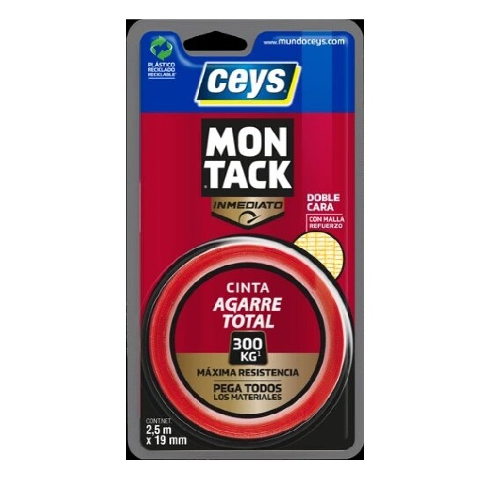 CINTA DOBLE CARA MONTACK A7,5 M X 19 MM