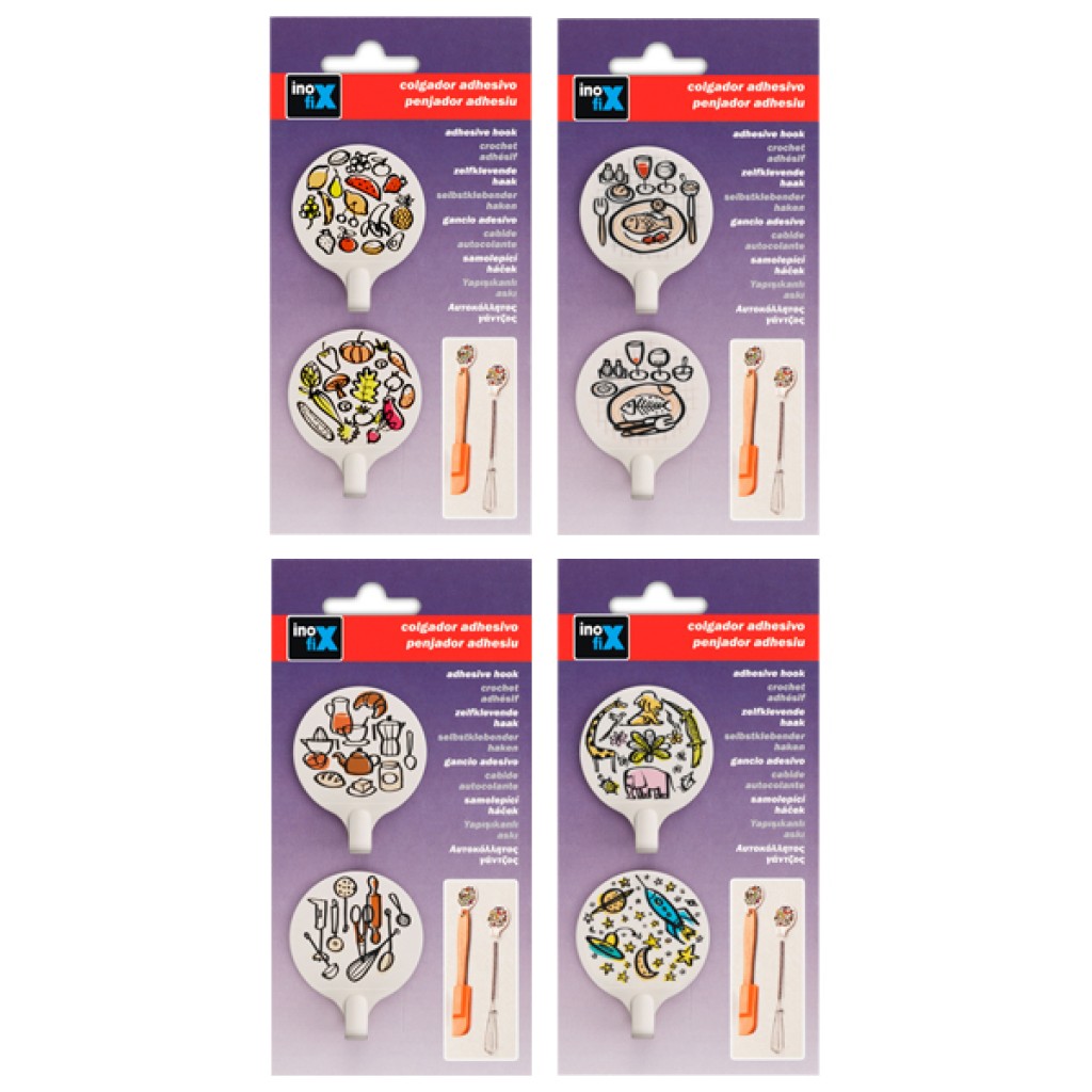 COLGADOR ADHESIVO (BL 2 U)  2170-0 SURT.