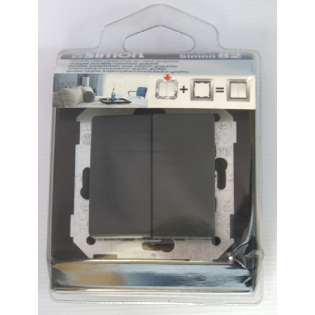 CONMUTADOR DOBLE SIMON M8239738B GRAFITO