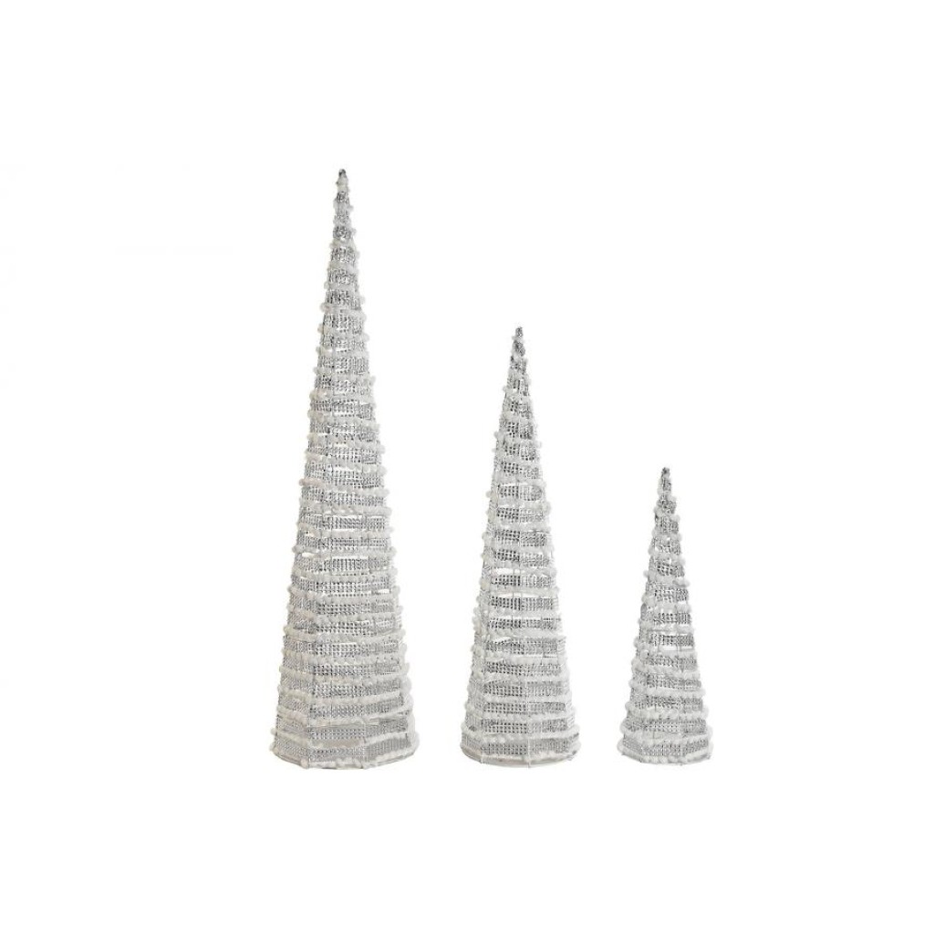 CONO SET 3 LED RATAN BLANCO 206927