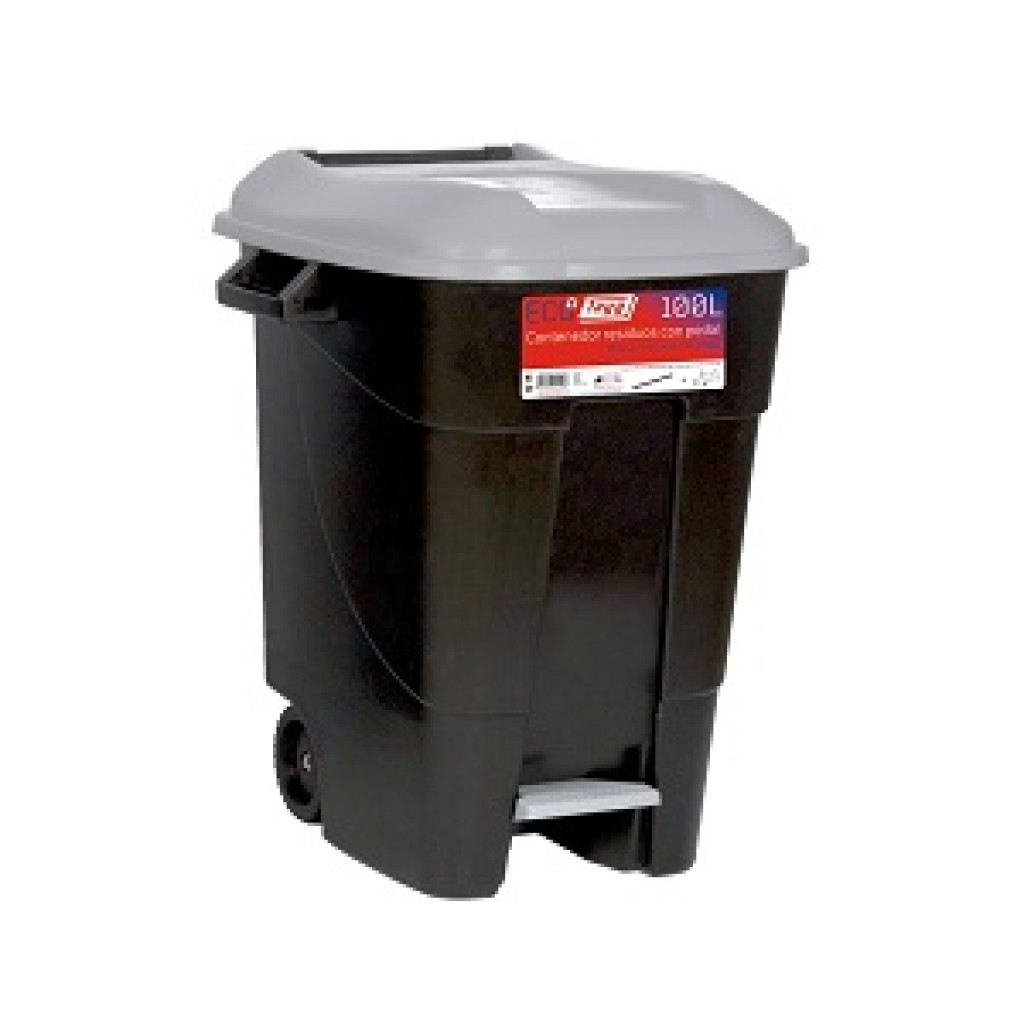 CONTENEDOR BASURA 100L PEDAL GRIS 421006
