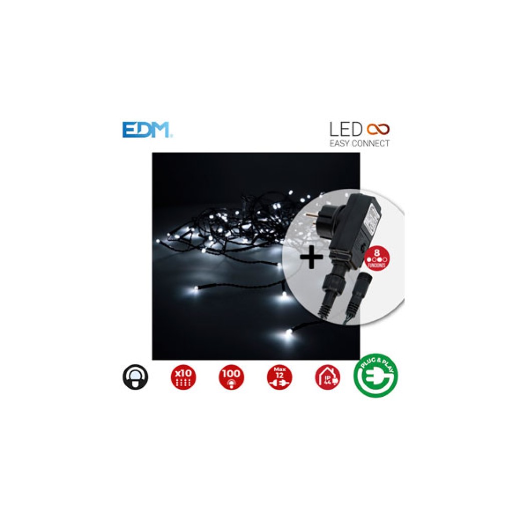 CORTINA LED CON PROGRAMADO2X1M-BLANCO FR