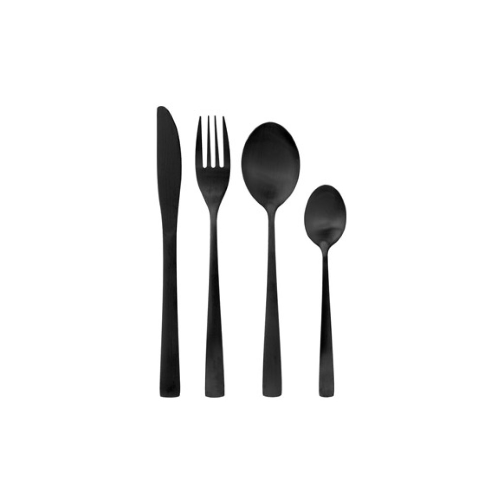 CUBERTERIA 16 PIEZAS      COLOR NEGRO (C