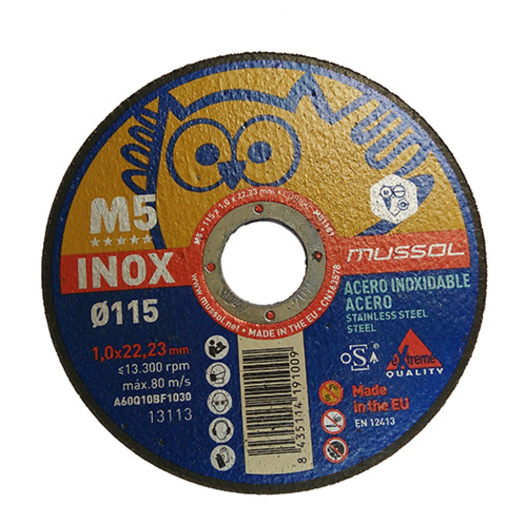 DISCO CORTE INOX 115 X 1 MUSSOL
