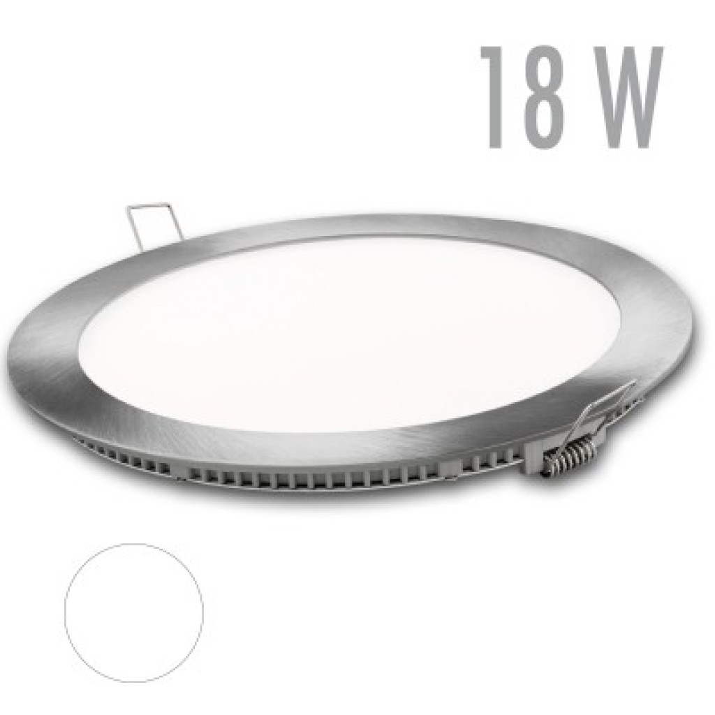DOWNLIGHT RED LED REDONDO PLATA 18W FRIA