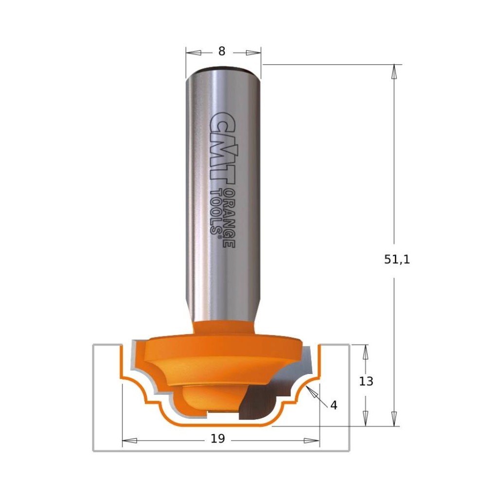 FRESA CMT PERFILADA HM D.19X13  94819011