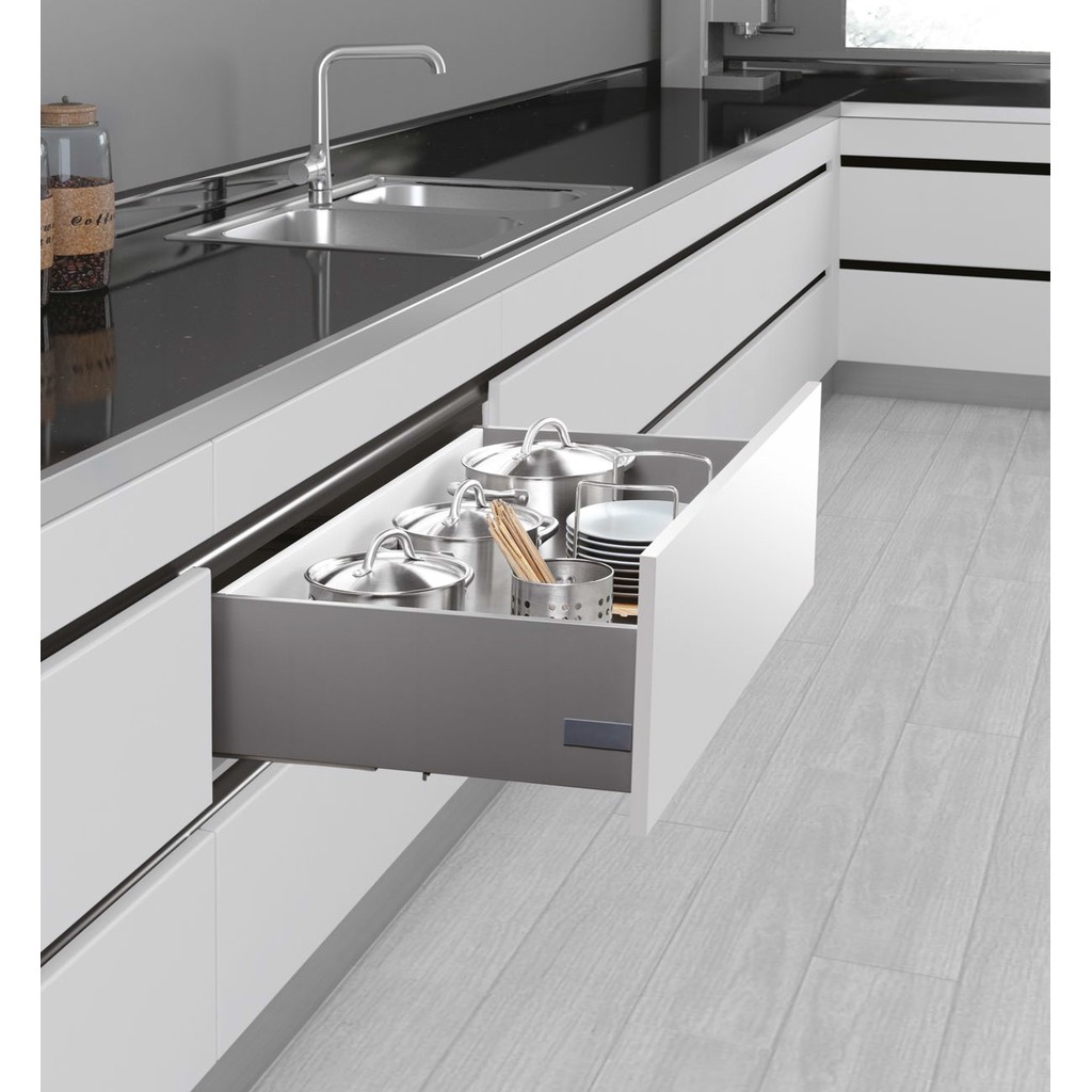 GUIA CAJON FINE H120 DE 500MM BLANCO