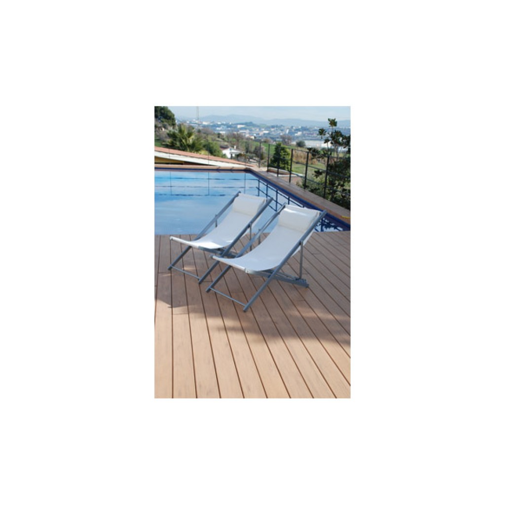 HAMACA ALUMINIO TEXTILENE PLATA/BLANCO