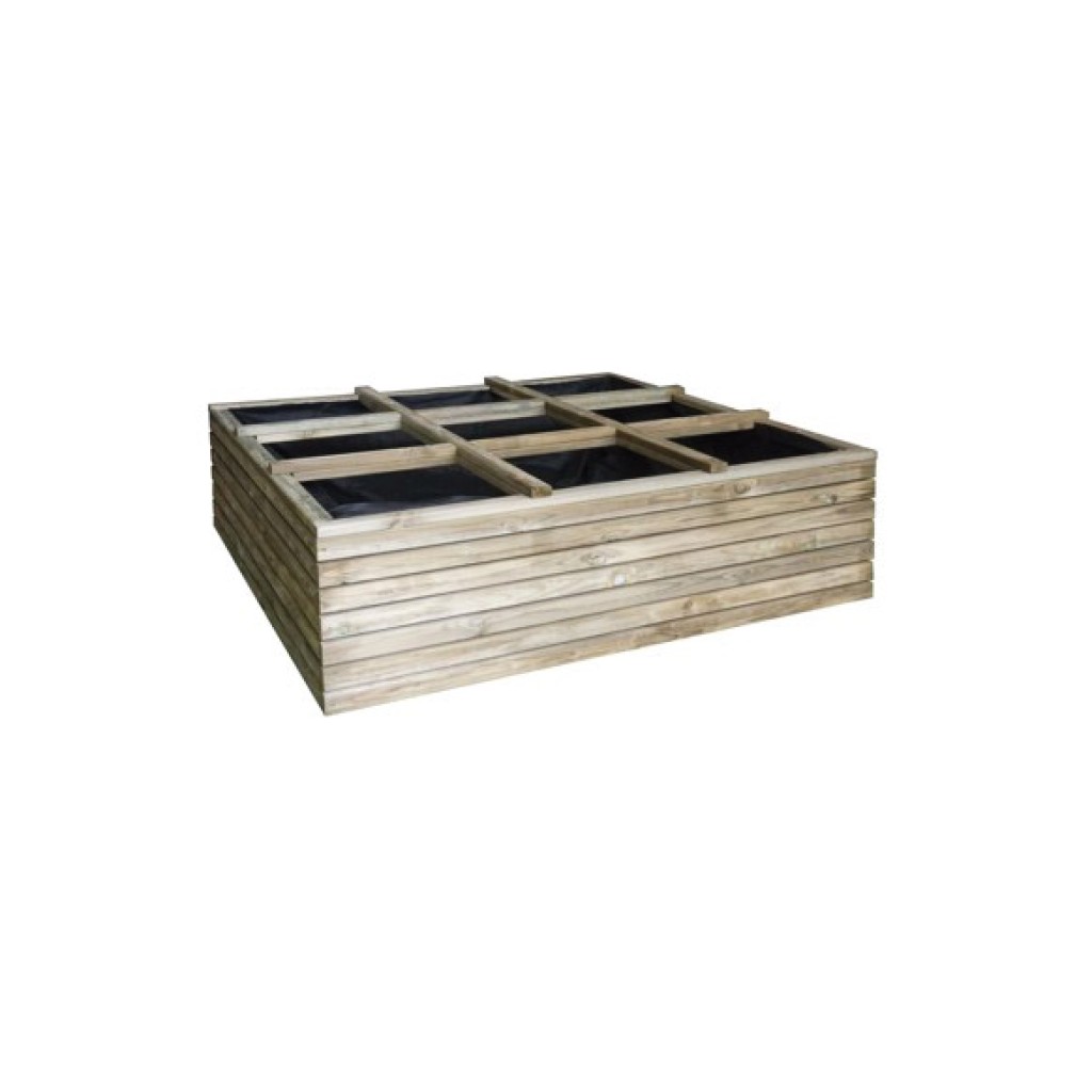 HUERTO URBANO MADERA HORIZ120X120X36 CM