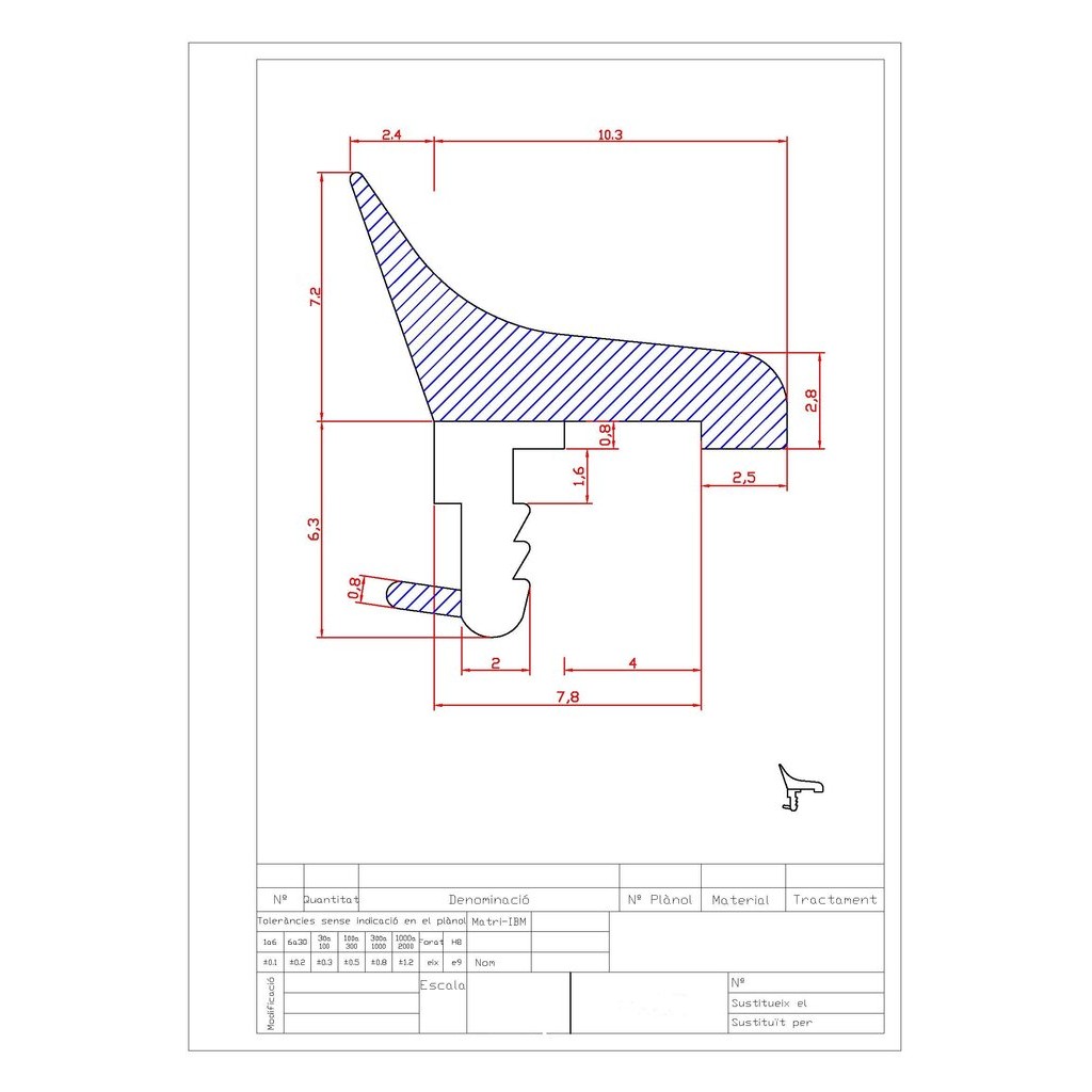 JUNTA GOMA BLANCA JAMBA 2.20 MTS 060833