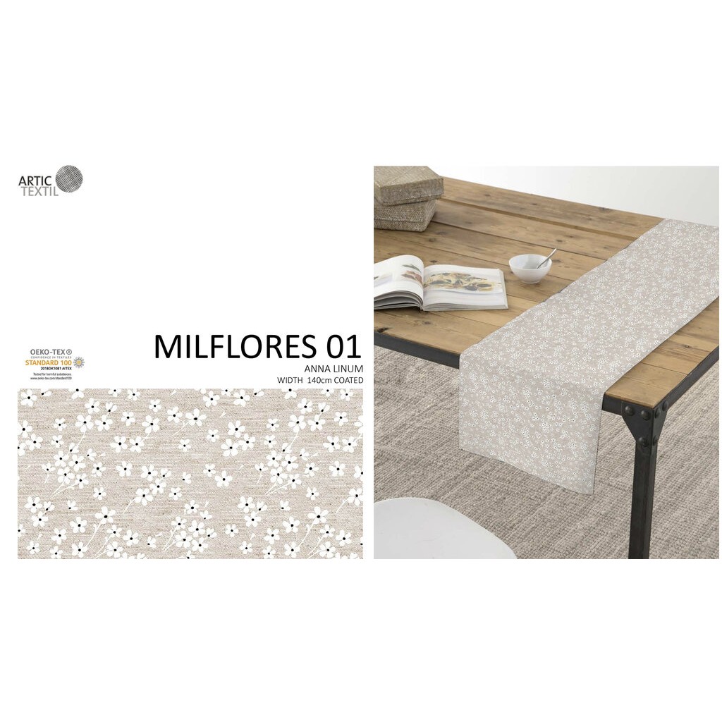 MANTEL 100%COTO MIL FLORES 140x140