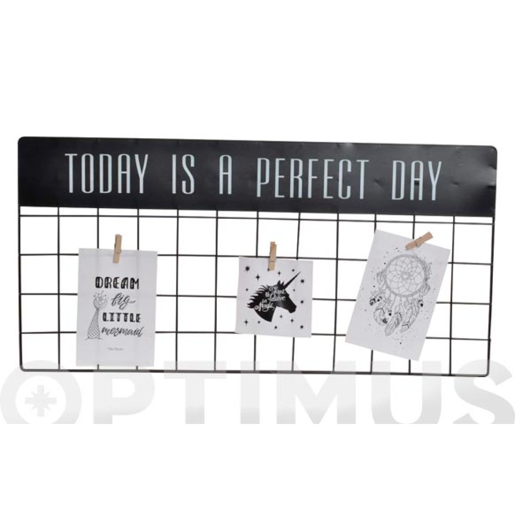 MEMO METAL 5 PINZAS       60X30 CM NEGRO