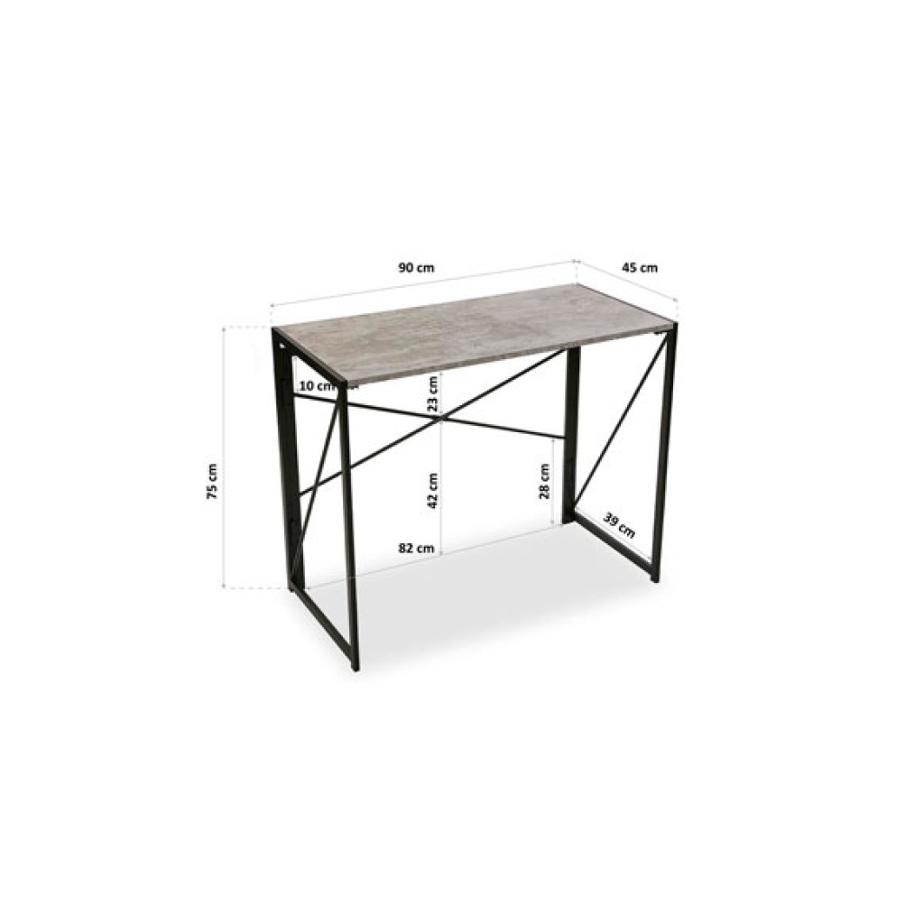 MESA ESCRITORIO PLEGABLE JNEGRA 90X75X45