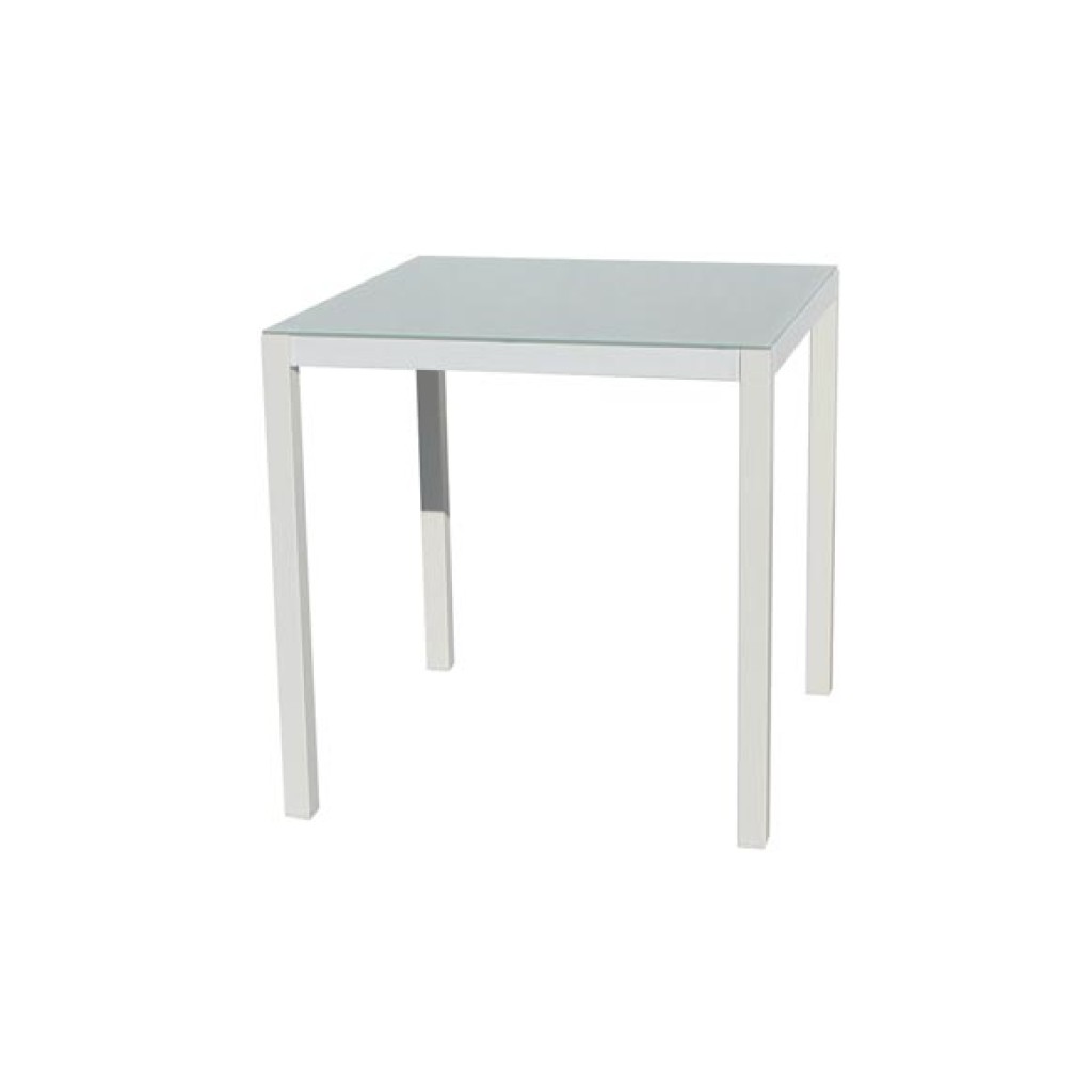 MESA ALUMINIO CRISTAL WHIT70X70 CM