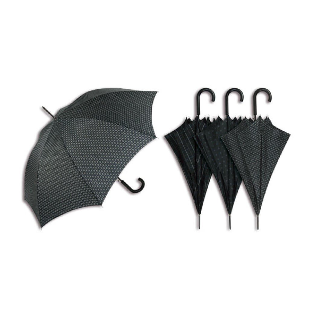 PARAGUAS HOMBRE LARGO AUTOCUADROS NEGRO