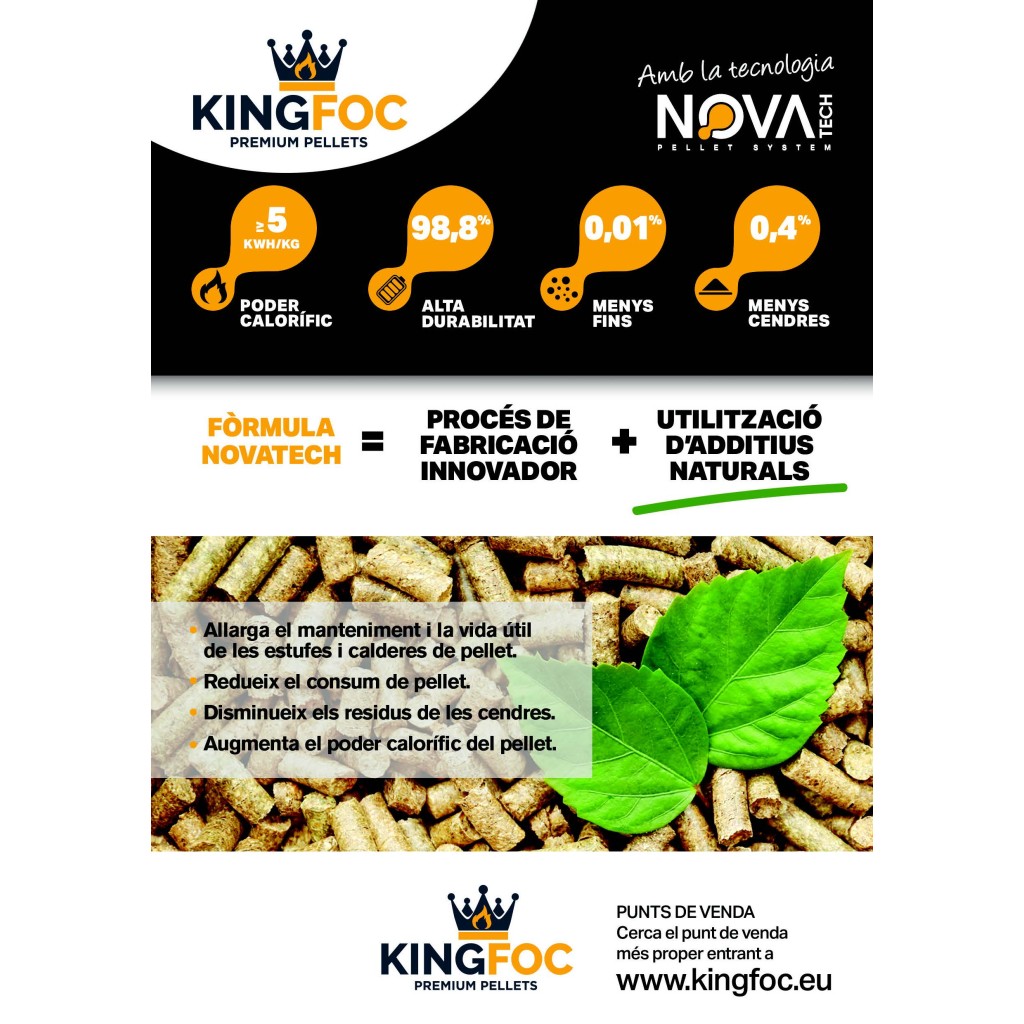 PELLET DE MADERA KING FOC   SACO 15 KG