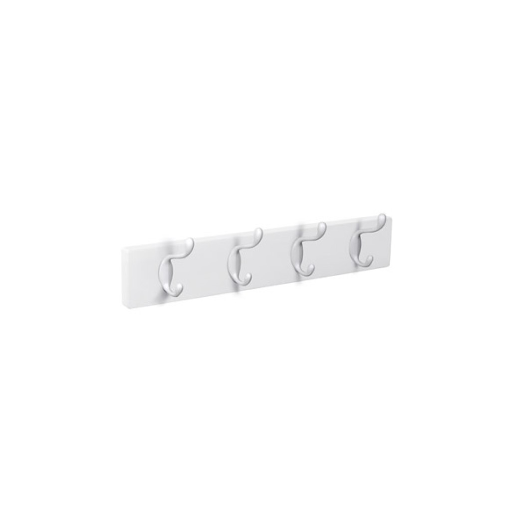 PERCHA PARED MADERA BLANCA4 GANCHOS BLAN
