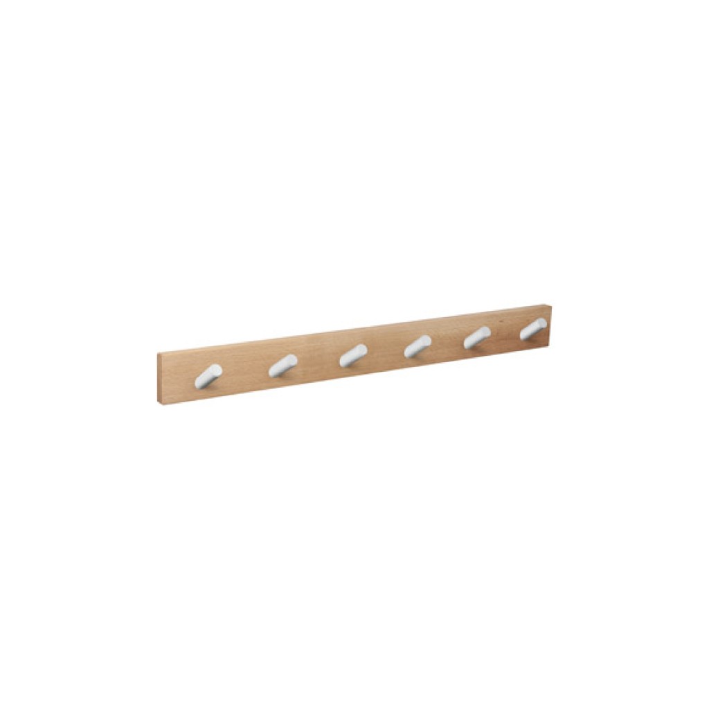 PERCHA PARED MADERA NATURA6 POMOS INCLIN