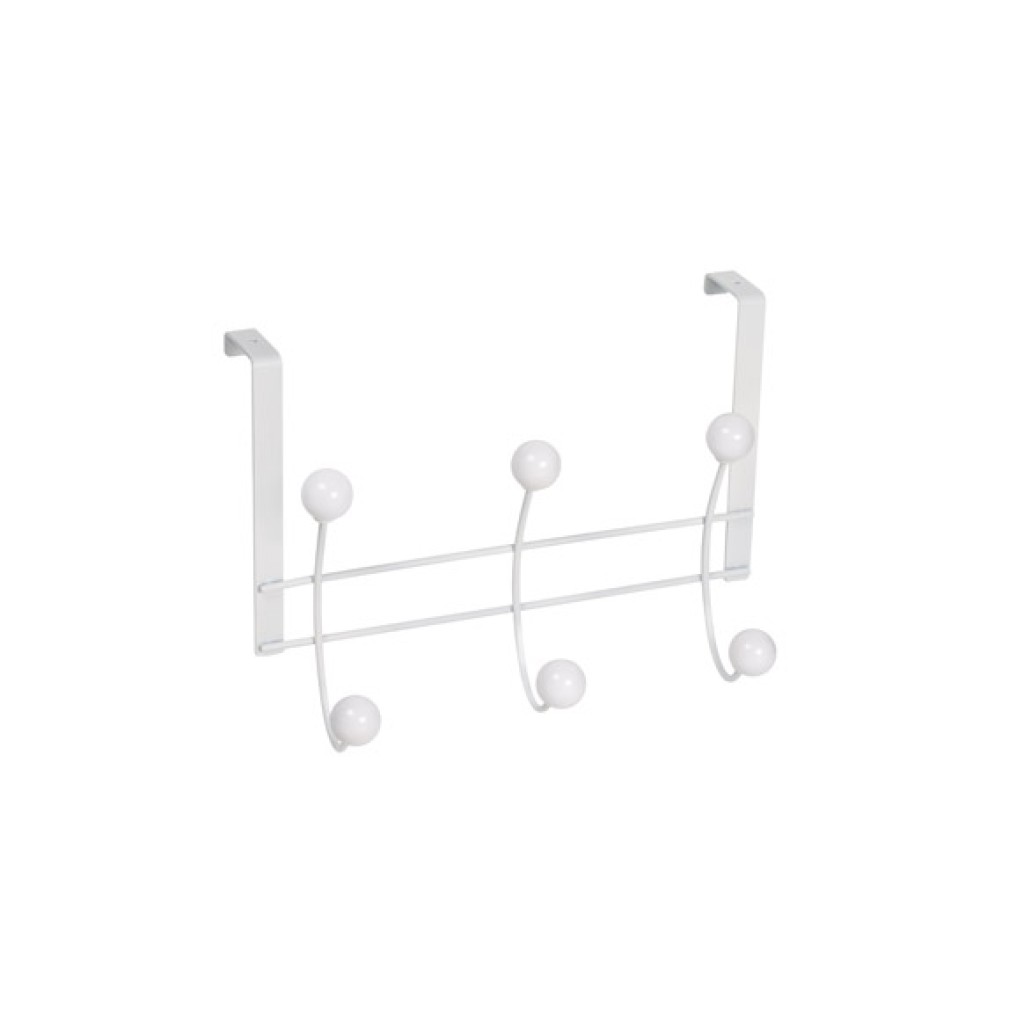 PERCHA SOBREPUERTA BLANCA 6 BOLAS BLANCA