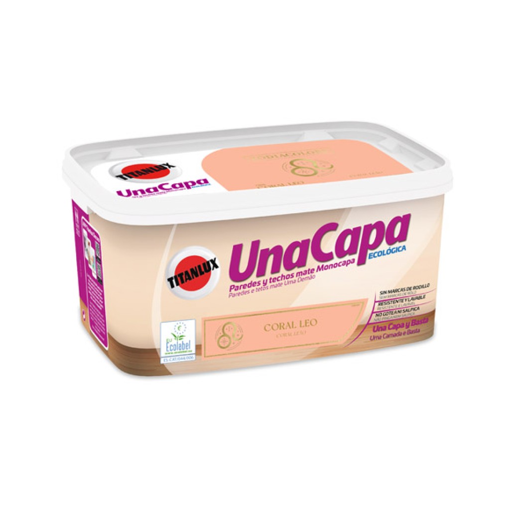 PINTURA PLASTICA UNA CAPA 4 L  CORAL LEO