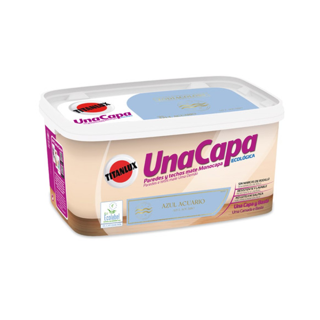 PINTURA PLASTICA UNA CAPA 4 L  AZUL ACUA