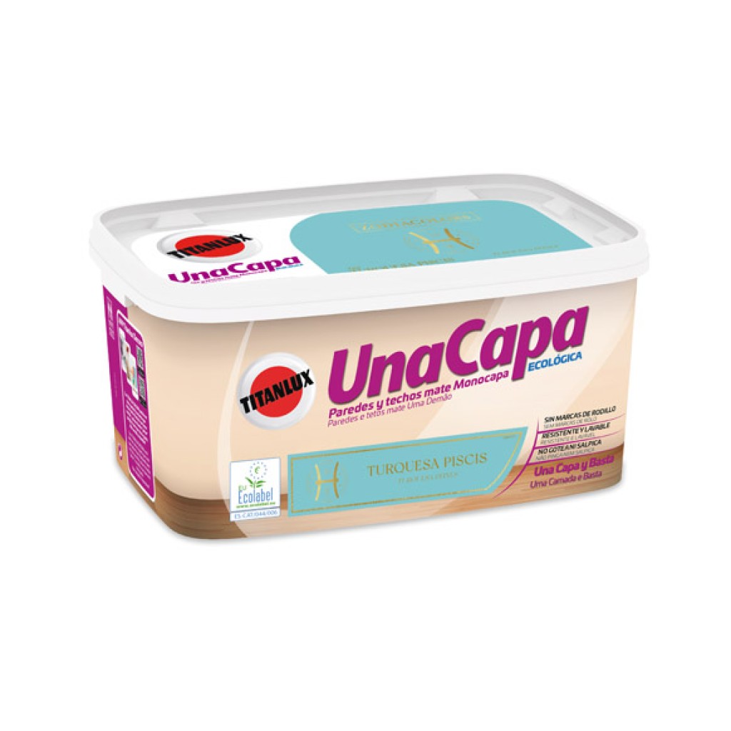 PINTURA PLASTICA UNA CAPA 4 L TURQUESA P