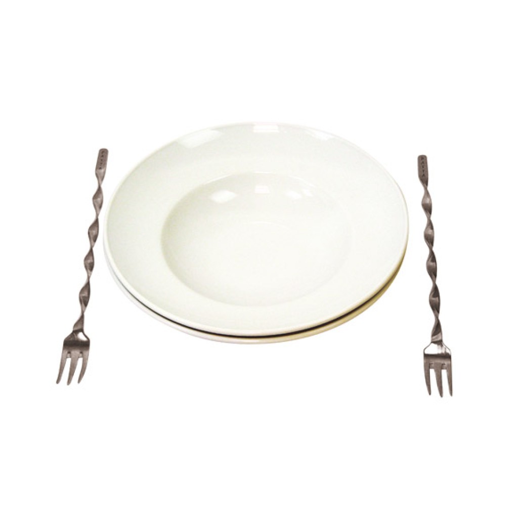 PLATO PASTA+TENEDOR       2 JUEGOS