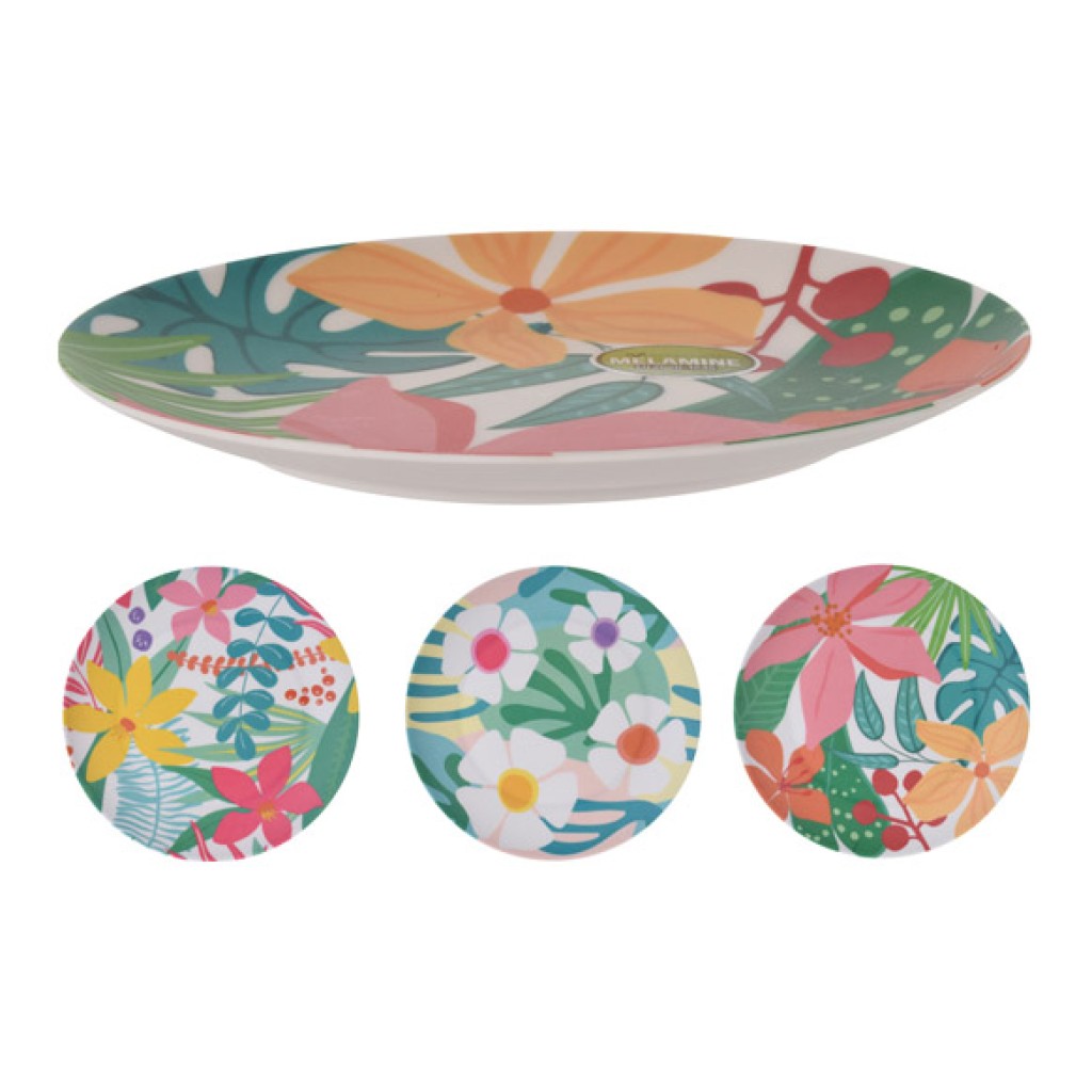 PLATO MELAMINA DECORADO   LLANO - 25 CM
